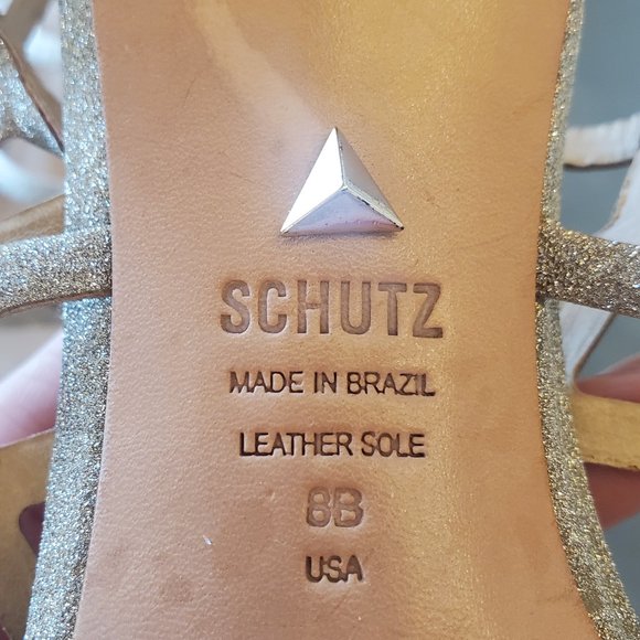SCHULTZ GOLD SPARKLE MID HEEL - Picture 3 of 3